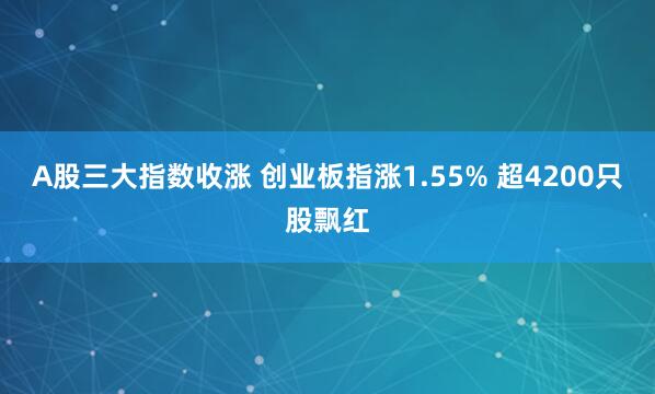 A股三大指数收涨 创业板指涨1.55% 超4200只股飘红