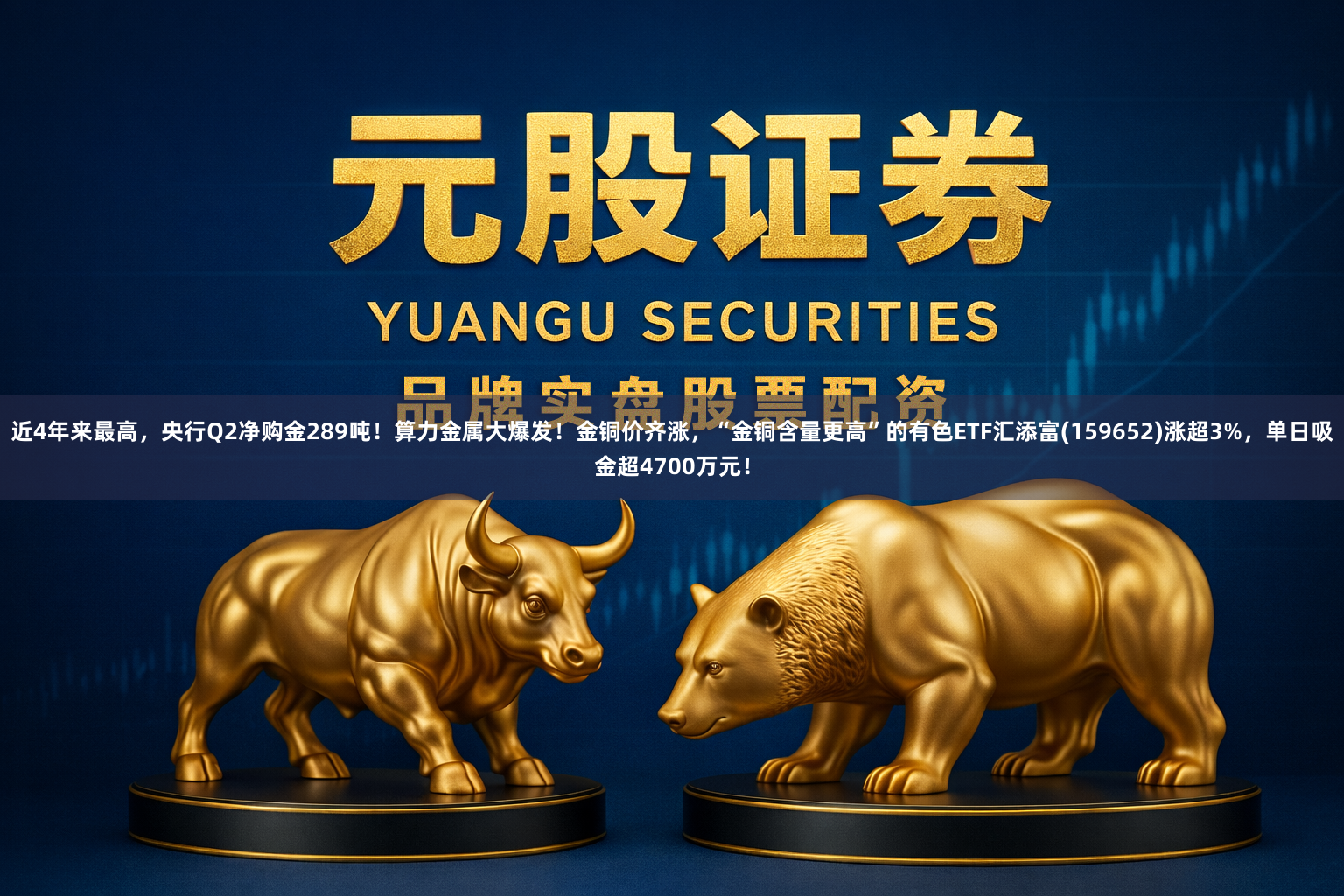 近4年来最高，央行Q2净购金289吨！算力金属大爆发！金铜价齐涨，“金铜含量更高”的有色ETF汇添富(159652)涨超3%，单日吸金超4700万元！