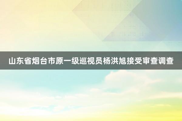 山东省烟台市原一级巡视员杨洪旭接受审查调查