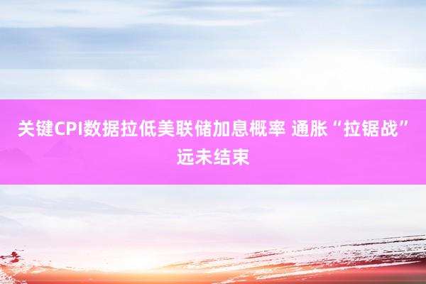 关键CPI数据拉低美联储加息概率 通胀“拉锯战”远未结束