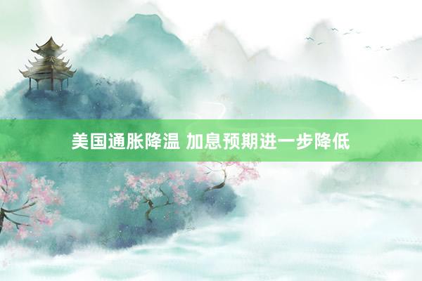 美国通胀降温 加息预期进一步降低