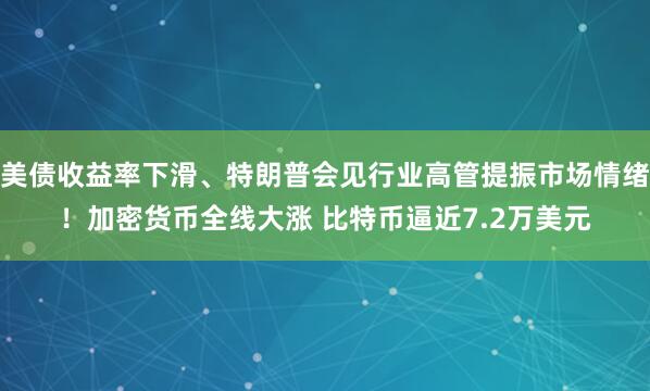 美债收益率下滑、特朗普会见行业高管提振市场情绪！加密货币全线大涨 比特币逼近7.2万美元