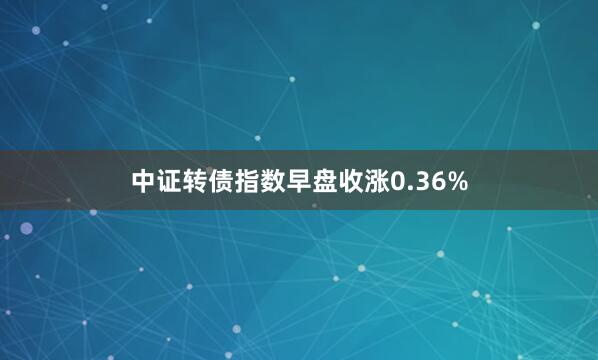 中证转债指数早盘收涨0.36%