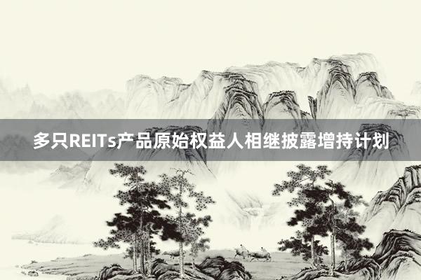 多只REITs产品原始权益人相继披露增持计划
