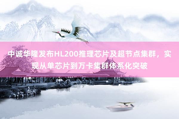 中诚华隆发布HL200推理芯片及超节点集群，实现从单芯片到万卡集群体系化突破
