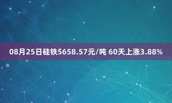 08月25日硅铁5658.57元/吨 60天上涨3.88%