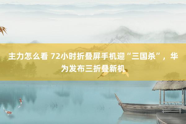 主力怎么看 72小时折叠屏手机迎“三国杀”，华为发布三折叠新机
