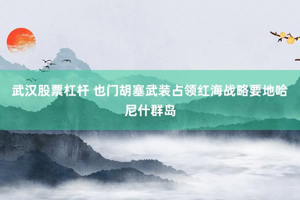 武汉股票杠杆 也门胡塞武装占领红海战略要地哈尼什群岛