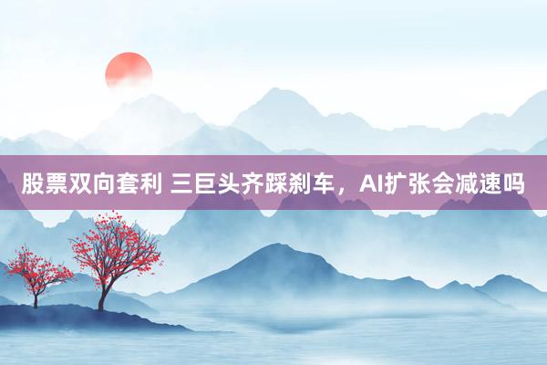 股票双向套利 三巨头齐踩刹车，AI扩张会减速吗
