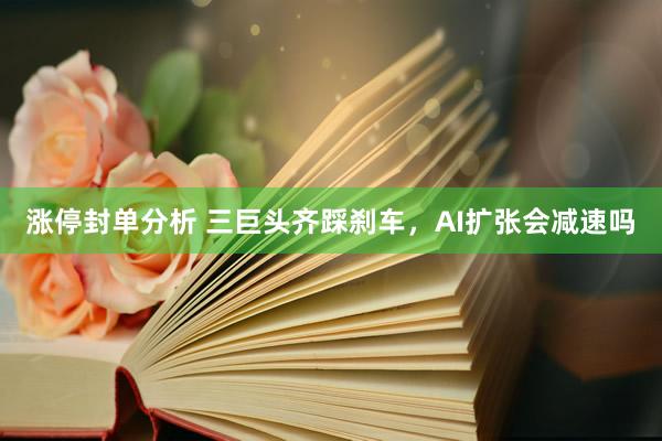 涨停封单分析 三巨头齐踩刹车，AI扩张会减速吗