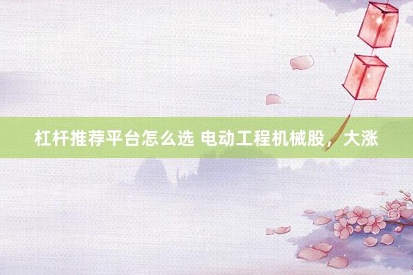 杠杆推荐平台怎么选 电动工程机械股，大涨
